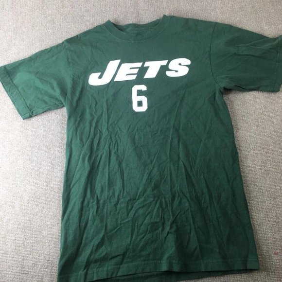 New York Jets Mark Sanchez 6 Mens Shirt Green Medium Short Sleeve Reebok - Picture 1 of 1